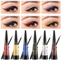 6 Colors Available Glitter Color Liquid Eyeliner Waterproof Sweat Proof Long Lasting Liquid Colorful Eye Liner Pen 10ml Features: Natural Ingredient: This eyeliner is made from the quality ingredients, for sensitive skin, which allows it to makes the makeup more exquisite. Natural Ingredients: This eyeliner is made from the quality ingredients, for sensitive skin, which allows it to makes the makeup more exquisite. Natural Ingredient: This eyeliner is made from the quality and ingredients, for s Eyeliner Waterproof, Eyeliner Looks, Waterproof Eyeliner, Sweat Proof, Liquid Eyeliner, Makeup Ideas, Hair And Nails, Natural Ingredients, Sensitive Skin