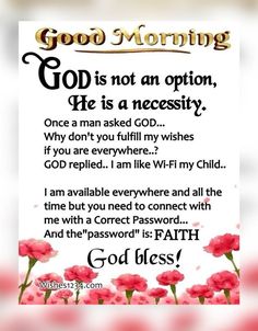 a card with the words god is not an option, he is a necessy