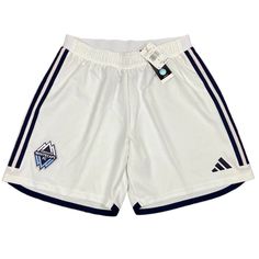 Adidas Aeroready Vancouver Whitecaps Soccer Shorts Size Xl 2xl White Hi1910 Mls White Three Stripes Bottoms For Sports Events, White Cotton Shorts For Sports Events, White Cotton Shorts With Three Stripes, White Adidas Sports Shorts, White Adidas Logo Athletic Shorts, Adidas White Sports Shorts, White Cotton Adidas Shorts, White Three-stripe Sports Shorts, Adidas Shorts With Built-in Shorts For Sports