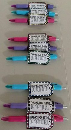 four toothbrushes with thank for being written on them