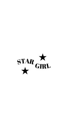 the star girl logo is black and white