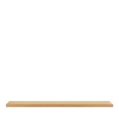 an empty wooden shelf against a white background