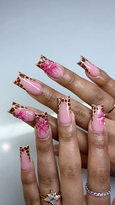 MARI | 𝘚𝘢𝘯 𝘑𝘰𝘴𝘦 𝘊𝘈 on Instagram: "💕🐆🌸  #sanjosenails #sanjosenailtech #bayareanails #nailsofinstagram #nailsnailsnails #nailstagram #nailinspo #nailsnailsnails #nailart #explorepage #explore #nails2inspire #prettynails #cutenails #trendynails #nailsart #nails #naildesign #nailsdesigns #nailideas #explorepage #nailtrends #auranails #summernails #tropicalnails #acrylicnails #acrylic" Classy Nails Square, Island Nails Designs, Virgin Mary Nails, Miami Nails Ideas, Pink Coffin Nails, Punk Nails, Cute Acrylic Nail Designs