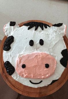 a cake decorated to look like a cow