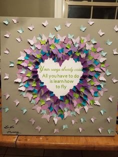 a heart made out of butterflies with a quote on the inside that says, your wings already carry all you have to do is learn how to fly