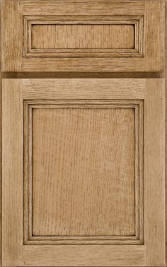 a close up view of the front and side of a cabinet door with wood grained finish