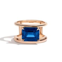 Shahla Karimi Sapphire Double Band Ring in Yellow Gold Super Bowl Rings, Fashion Architecture, Double Band Ring, Columbian Emeralds, Double Band Rings, Emerald Wedding Rings, Celebrating Life, Top Band, Stone Pictures