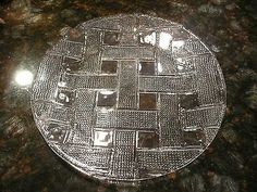 a glass plate sitting on top of a counter