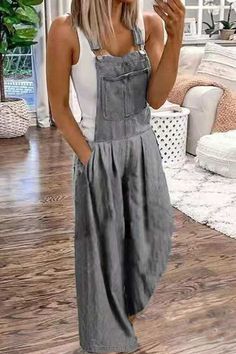 Casual Solid Pocket Fold Strapless Jumpsuits(3 Colors) – Sunnylula Denim Style Casual, Strapless Jumpsuit, Denim Style, Denim Fashion, Sleeve Styles, Spaghetti Strap, Spaghetti, Wide Leg, Jumpsuit