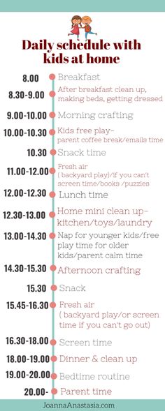 the daily schedule for kids at home