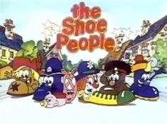 the shoe people cartoon with caption in english and spanish, as well as an animated version