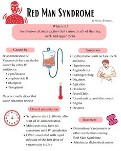 a red man syndrome poster with instructions on how to treat him and what to use it