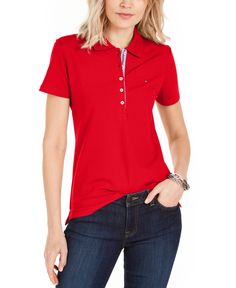 in stock Classic Style Personality, Xmas Sales, Chic Work Outfit, Tommy Hilfiger Polo Shirt, Embroidered Polo Shirts, Tommy Hilfiger Logo, Tommy Hilfiger Polo, Polo Top, Tommy Hilfiger Women