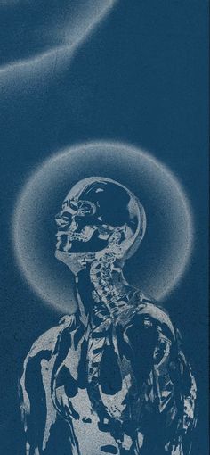 Skeleton, Halo, Brain, Blue