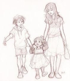 Sibling Poses, Family Drawing, A Silent Voice, A Pencil, Art Poses, Drawing Poses, Drawing Reference Poses, Pencil Drawing