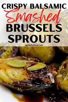 grilled brussel sprouts with balsamic sauce on the side