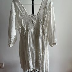 Adorable, Light Weight Free People Eyelet Mini Dress. Nwt! Spring Mini Dress Beach Cover-up With Lace Trim, Spring Beach Cover-up Mini Dress With Lace Trim, Spring Mini Dress With Lace Trim For Beach Cover-up, Casual Lace Trim Dress For Beach Cover-up, Casual Lace Trim Dress For Beach, Fitted Boho Dress For Spring Beach Cover-up, Bohemian Flowy Mini Dress For Daytime, Flowy Bohemian Mini Dress For Daytime, Bohemian Fitted Midi Dress For Daytime