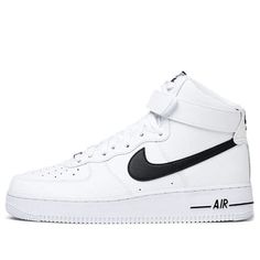 Nike Air Force 1 High 'White Black' CK4369-100 (AF1/SNKR) White Nike Air Force 1 High-top, White Nike Air Force 1 Mid-top, Nike Air Force High, Black Tick, Shoes Game, Nike Air Force 1 High, Slouch Socks, Air Force 1 High, Tenis Nike