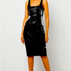 Showstopping Dress In A Bodycon Silhouette. Topped With A Square Neck And Fixed Straps. Crafted From A Liquid Faux Leather For A Shiny Finish. Hits Below The Knee, Midcalf Face: 100% Polyurethane; Back: 94% Polyester, 6% Spandex Size 6 Hand Wash Imported Measurements Taken From Size S: 35.5" Chest, 27.75" Waist, 37.25" Hip, 30.13" Skirt Length From Waist To Hem Showstopping Dress, Bcbgmaxazria Dresses, Size 6 Dress, Skirt Length, Square Neck, The Knee, Bodycon Dress, Hand Wash, Faux Leather