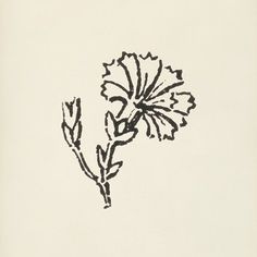 a black and white drawing of a flower