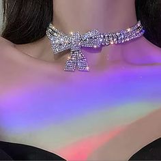 New 12”+10” Extension Rhinestone Copper Nice Packaging Fast Shipping Bow Choker, Nice Packaging, Luxury Party, Rhinestone Bow, Girly Accessories, Wedding Color, Women Accessories Jewelry, Necklace For Women, Wedding Colors