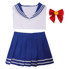 Elevate your classic style with the Sailor Suit Uniform Skirt. Meticulously designed, this skirt captures the timeless and iconic look of sailor-style uniforms. Crafted for both authenticity and comfort, it allows you to embrace the spirit of academia with charm and grace, making a striking impression at conventions, events, or everyday wear. Description: Anime: Sailor Moon Material: Twill + Milk Protein Fiber Size Guide(Inches): Size Height Chest Waist Hip XS 61 32-33 23-25 34-37 S 63 34-35 26- Blue School Uniform Pleated Skirt, Summer School Uniform Pleated Skirt, Summer School Uniform Mini Skirt, Fitted School Uniform Skirt, Navy Skort For School, Cotton School Uniform Tennis Skirt, Uniform Style Fitted School Skirt, Navy Fitted Skort For School, Navy Skirt For School In Spring