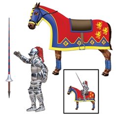 a paper model of a knight and his horse