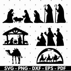 christmas nativity silhouettes with the birth of jesus