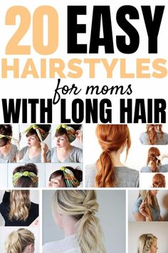 20 Easy Hairstyles for Moms With Long Hair – Habitat for Mom Easy Hairstyles For Moms, Hairstyles For Moms, Easy Mom Hairstyles, Easy To Do Hairstyles, Easy Hairstyles Quick, Easy Hairdos, Bangs Hairstyles, Fast Hairstyles, Long Hair Updo