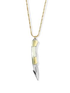 Pocket Knife Necklace, Knife Necklace, Vintage Nostalgia, Dagger Knife, Bone Necklace, Vanessa Mooney, Knife Design, Gold Necklaces, Necklaces Jewelry