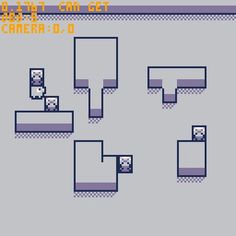 an old - school computer game with blocks and dices on the screen, as well as text