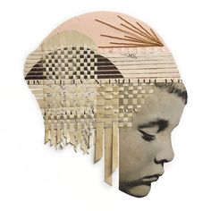 a woman's head is made out of wooden strips