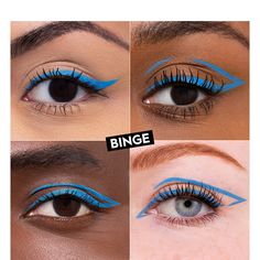 Urban Decay | 24/7 Inks Easy Ergonomic Liquid Eyeliner Pen | Shade: Binge | Finish: Matte Sky Blue, Brush Tip Graphic Eyeliner Color, Blue Graphic Eyeliner, Urban Decay Ultimate Basics, Turquoise Eyeliner, Coloured Eyeliner, Urban Decay Eyeliner, Blue Eyeliner Makeup