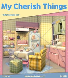 an image of a kitchen set in the style of my cherish things book cover