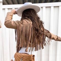 Tassel Suede Women Fringe Jacket Long Sleeve Jacket Fits True To Size Blue Jean Vest, Diy Denim Jacket, Brown Fringe, Distressed Jean Jacket, Jacket Fits, Denim Diy, Wax Jackets, Belted Trench Coat, Long Sleeve Jacket