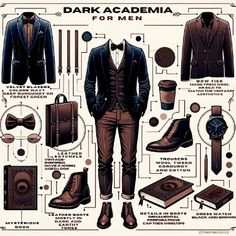 Dark academia is an intellectual and vintage-inspired aesthetic that celebrates classic literature, art, and academia. It embraces timeless fashion, deep contemplation, and a love for all things old-world, creating a look and atmosphere that exudes scholarly charm and mystery. Dark Academia Outfit Men, Free 750 Amazon Gift Card, Zara Gift Card, Dark Academia Men, Mens Outfits Dressy, 750 Amazon Gift Card, 750 Shein Gift Card, Shein Gift Card, Dark Academia Outfits