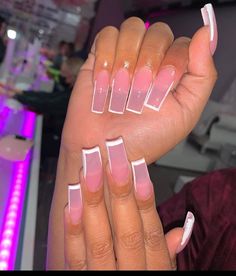 Medium Acrylic Nails Square, Medium Acrylic Nails, Acrylic Nails Square, Medium Nails, Milky Nails, Long Acrylic Nail Designs, Hard Nails, Nails Square