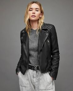 Women's Biker Leather Jacket | Premium Jackets Womens Leather Biker Jacket, Biker Leather Jacket, Rock Vintage, Look Rock, Biker Leather, Lady Biker, Leather Biker Jacket, Biker Style, All Saints