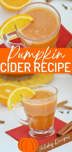 Pumpkin cider in a clear mug on a red napkin with cinnamon sticks and a sliced orange on the table. Pumpkin Beverages, Pumpkin Cider Recipe, Recipes Harry Potter, Spiced Cider Recipe, Hard Cider Recipe, Cold Apple Cider, Spiced Apple Cider Recipe