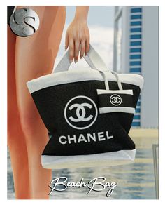 a woman's legs holding a chanel bag in front of a cityscape