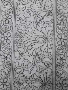 an intricate design is shown on the wall in this drawing, it looks to be made from