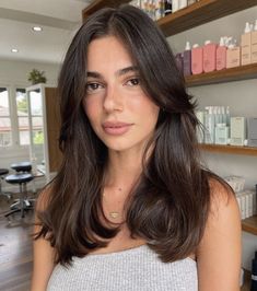 Brunette Hair Cuts, Layered Haircuts For Medium Hair, Bangs With Medium Hair, Long Dark Hair, Haircuts For Medium Hair, Haircuts Straight Hair