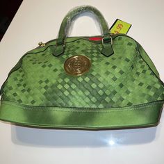 Ladies Green Handbag. Luxury Green Bag With Zipper Closure, Green Satchel With Zipper Closure For Shopping, Green Satchel Bag For On-the-go, Green Top Handle Bag With Zipper, Green Top Handle Bag With Zipper Closure, Green Handheld Bag With Zipper Closure, Green Satchel With Zipper Closure For On-the-go, Chic Green Bag With Zipper Closure, Green Satchel For On-the-go