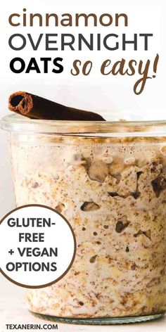 cinnamon overnight oats so easy gluten - free vegan options