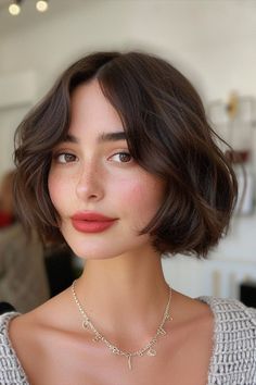 Short french bob for thick wavy hair Haircuts Trending, Trendy We Fryzurach, Hair Inspiration Short, Short Bob Haircuts, Short Wavy, Trending Haircuts