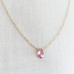 This is a pink Topaz necklace made of genuine high quality faceted Pink Topaz. This dainty necklace is great for layering with other gold necklaces. Measurement: 8 mm by 6 mm S for Sparkle on Etsy https://www.etsy.com/shop/sforsparkleshop -------------------------------------------------------------------- S for Sparkle Mission We believe that everyone should have the power and access to practice self-validation. We strive to empower people with reminders of their inner values and worthiness thr Gold And Pink Necklace, Moh Proposal, Pink Topaz Necklace, 23 Outfit, Pink Crystal Necklace, Pink Stone Necklace, Halloween Coustumes, Basic Jewelry, Necklace For Girlfriend