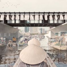 Rejuvenating the street markets of Vietnam. Market Design Architecture Concept, Street Market Architecture, Boat Architecture, Fortification Architecture, Vietnam Architecture, Grid Architecture, Site Analysis Architecture