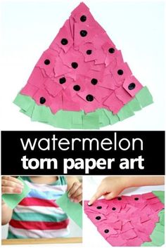 watermelon paper art project for kids to make