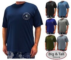 Premium Quality Big & Tall H2O Sport Tech Short Sleeve Swim Shirt - Loose Fit 2XL - 5XLT UPF 50+, men clothing Swim Shirts Men, Casual Moisture-wicking Tops For Surfing, Moisture-wicking Cotton Sports Shirt, Athletic Fit Moisture-wicking Sports T-shirt, Casual Short Sleeve T-shirt For Water Sports, Short Sleeve T-shirt For Outdoor Sports, Sun Shirt, Swim Shirts, Upf 50