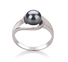 Clare Ring - Black AAA 6-7mm Freshwater Ring Black Pearl Ring, Jewerly Ring, Cultured Pearl Ring, Silver Pearl Ring, Black Freshwater Pearls, Pearl Rings, Freshwater Pearl Ring, Diy Rings, Pearl Design